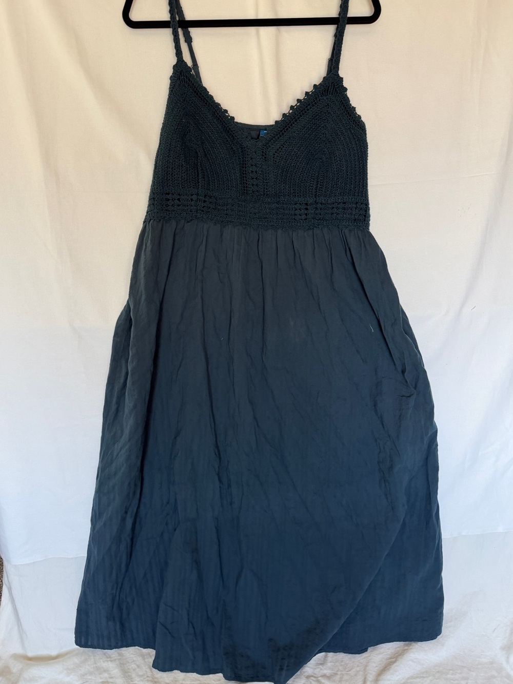 Old Navy Dark Teal Maxi Dress with Crochet Bodice